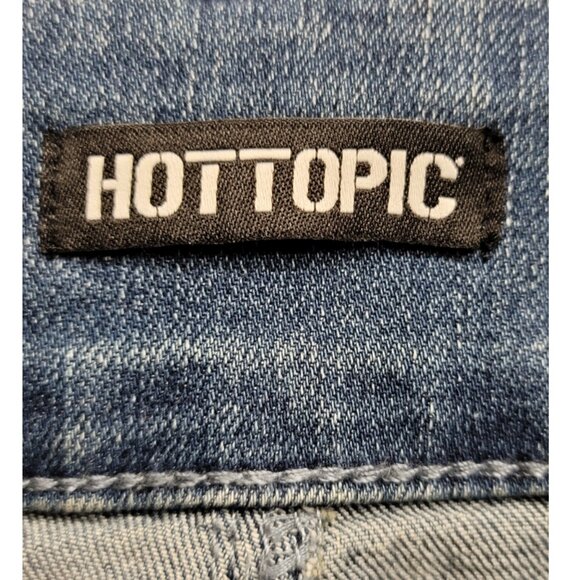 Hot Topic Light Indigo Grommets & Chains Skinny Jeans Plus Size 18 - Picture 10 of 13